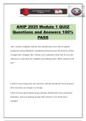 AHIP 2025 Module 1 QUIZ Questions and Answers 100&percnt; PASS