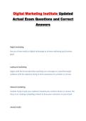 Digital Marketing Institute Updated Actual Exam Questions and Correct Answers