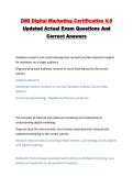 DMI Digital Marketing Certification V&period;9 Updated Actual Exam Questions And Correct Answers