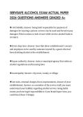 SERVSAFE ALCOHOL EXAM ACTUAL PAPER  2026 QUESTIONS ANSWERS GRADED A&plus;