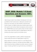 AHIP -2026- Module 1-5 Exam Questions and Answers 100&percnt; PASS