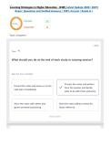 Learning Strategies in Higher Education - D389  Latest Update 2026 &sol; 2027&rpar; Exam &vert; Questions and Verified Answers &vert; 100&percnt; Correct &vert; Grade A &plus;