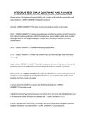 DETECTIVE TEST EXAM QUESTIONS AND ANSWERS