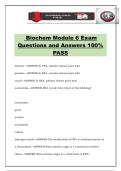 Biochem Module 6 Exam Questions and Answers 100&percnt; PASS