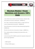 Biochem Module 7 Exam Questions and Answers 100&percnt; PASS