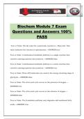 Biochem Module 7 Exam Questions and Answers 100&percnt; PASS