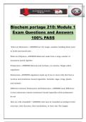 Biochem portage 210&colon; Module 1 Exam Questions and Answers 100&percnt; PASS