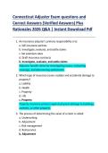 Connecticut Adjuster Exam questions and  Correct Answers &lpar;Verified Answers&rpar; Plus  Rationales 2026 Q&A &vert; Instant Download Pdf