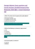 Georgia Adjuster Exam questions and  Correct Answers &lpar;Verified Answers&rpar; Plus  Rationales 2026 Q&A &vert; Instant Download  Pdf 