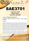 SAE3701 Assignment 3 &lpar;COMPLETE ANSWERS&rpar; 2026 - DUE July 2026