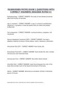 RASMUSSEN PATHO EXAM 1 QUESTIONS WITH CORRECT ANSWERS 2025-2026 RATED A