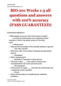 BIO-201 Weeks 1-3 all questions and answers with 100&percnt; accuracy &lpar;PASS GUARANTEED&rpar;