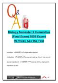 Biology Semester 2 Final Exam 2026 &ndash; 150&plus; Verified Questions &vert; Genetics&comma; Evolution&comma; Ecology&comma; Taxonomy&comma; Biotech