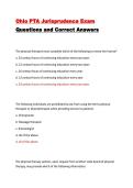 Ohio PTA Jurisprudence Exam Questions and Correct Answers