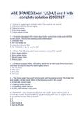 ASE BRAKES Exam Questions with 100&percnt; Correct Answers &vert; Latest Version &lpar;2026&rpar; Expert Verified