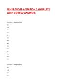 NIHSS GROUP A VERSION 5 COMPLETE WITH VERIFIED ANSWERS