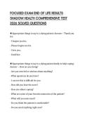 FOCUSED EXAM END OF LIFE RESULTS SHADOW HEALTH COMPREHENSIVE TEST 2026 SOLVED QUESTIONS
