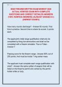 BSIS FIREARM WRITTEN EXAM NEWEST 2026  ACTUAL VERIFIED EXAM WITH COMPLETE  QUESTIONS AND CORRECT DETAILED ANSWERS  &lpar;100&percnt; VERIFIED ANSWERS&rpar; &vert;ALREADY GRADED A&plus;&vert;  &vert;&vert;NEWEST EXAM&excl;&excl;&vert;&vert; 