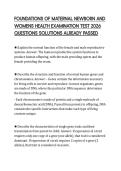 FOUNDATIONS OF MATERNAL NEWBORN AND WOMENS HEALTH EXAMINATION TEST 2026 QUESTIONS SOLUTIONS ALREADY PASSE