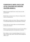 FOUNDATIONS OF MENTAL HEALTH CARE ACTUAL EXAM PAPER 2026 QUESTIONS SOLUTIONS GRADED 