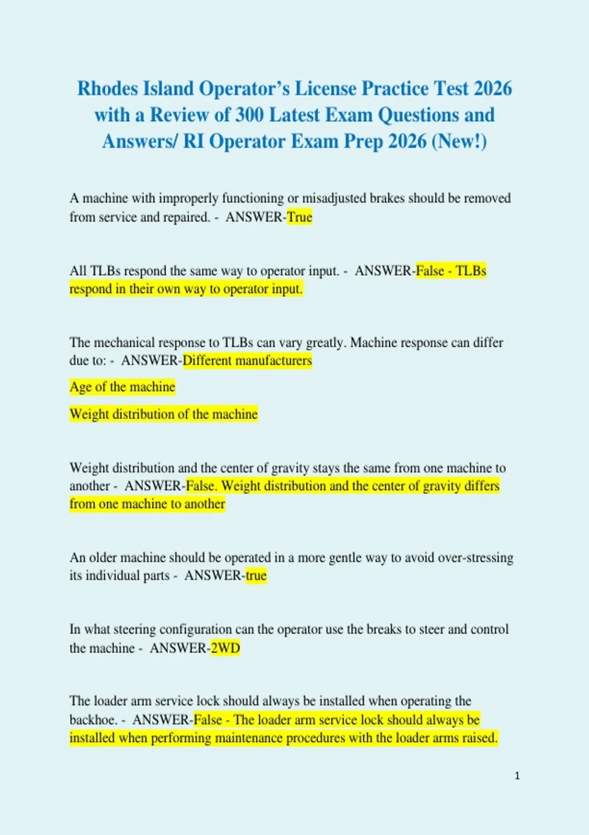 Rhodes Island Operator’s License Practice Test 2026 with a Review of ...