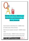 PATHO 370 Final Exam 2026 &ndash; 150&plus; Q&A &vert; Verified Answers &vert; Cardiovascular&comma; Renal&comma; Endocrine&comma; Respiratory&comma; GI