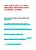 WASHINGTON PERMIT TEST FLASH CARDS QUESTIONS COMPLETE WITH 100&percnt; CORRECT ANSWERS