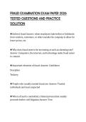 FRAUD EXAMINATION EXAM PAPER 2026 TESTED QUESTIONS AND PRACTICE SOLUTION