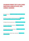 COLORADO PERMIT TEST FLASH CARDS QUESTIONS COMPLETE WITH 100&percnt; CORRECT ANSWERS