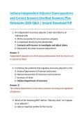 Indiana Independent Adjuster Exam questions  and Correct Answers &lpar;Verified Answers&rpar; Plus  Rationales 2026 Q&A &vert; Instant Download Pdf