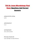 TCU Dr Jones Microbiology Final Exam Questions And Correct Answers