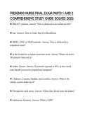 FRESENIUS NURSE FINAL EXAM PARTS 1 AND 2 COMPREHENSIVE STUDY GUIDE SOLVED 2026