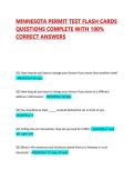 MINNESOTA PERMIT TEST FLASH CARDS QUESTIONS COMPLETE WITH 100&percnt; CORRECT ANSWERS
