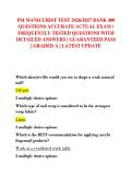 PSI MANICURIST TEST 2026&sol;2027 BANK 400  QUESTIONS ACCURATE ACTUAL EXAM &sol;  FREQUENTLY TESTED QUESTIONS WITH  DETAILED ANSWERS &vert; GUARANTEED PASS  &vert; GRADED A &vert; LATEST UPDATE