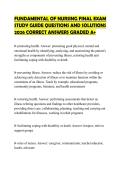 FUNDAMENTAL OF NURSING FINAL EXAM STUDY GUIDE QUESTIONS AND SOLUTIONS 2026 CORRECT ANSWERS GRADED