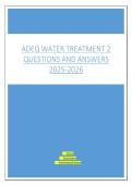 ADEQ WATER TREATMENT 2 QUESTIONS AND ANSWERS 2025-2026