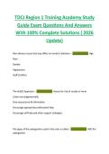 TDCJ Region 1 Training Academy Study  Guide Exam Questions And Answers  With 100&percnt; Complete Solutions &lpar; 2026  Update&rpar;
