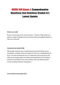 NURS 640 Exam 1 Comprehensive Questions And Solutions Graded A&plus;&vert; Latest Update