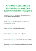 AST Certification Exam Study Guide  Exam Questions and Answers With  100&percnt; Complete Solutions &lpar;2026 Update&rpar;