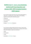 NUR631 Exam 3 - neuro&comma; musculoskeletal&comma;  mental health Exam Questions and  Answers With 100&percnt; Complete Solutions  &lpar;2026 Update&rpar;