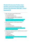 Maryland Life Insurance Producer Exam  questions and Correct Answers &lpar;Verified  Answers&rpar; Plus Rationales 2026 Q&A &vert; Instant  Download Pdf 