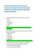 Minnesota Property & Casualty Insurance  Producer Exam questions and Correct Answers  &lpar;Verified Answers&rpar; Plus Rationales 2026 Q&A &vert;  Instant Download Pdf