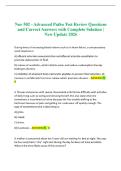 Nur 502 - Advanced Patho Test Review Questions and Correct Answers with Complete Solution &vert; New Update 2026
