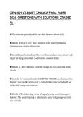 GEN 499 CLIMATE CHANGE FINAL PAPER 2026 QUESTIONS WITH SOLUTIONS GRADED A&plus;