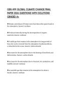 GEN 499 GLOBAL CLIMATE CHANGE FINAL PAPER 2026 QUESTIONS WITH SOLUTIONS GRADED A&plus;