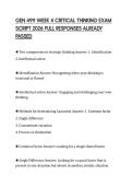 GEN 499 WEEK 4 CRITICAL THINKING EXAM SCRIPT 2026 FULL RESPONSES ALREADY PASSED
