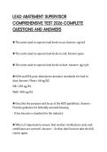 LEAD ABATEMENT SUPERVISOR COMPREHENSIVE TEST 2026 COMPLETE QUESTIONS AND ANSWERS