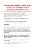 WGU C955 Applied Probability & Statistics ACTUAL FINAL EXAM PRACTICE 2026&sol;2027 &vert; Verified Questions and Answers &vert; Aligned to WGU Competencies &vert; Grade A Target &vert; Pass Guaranteed