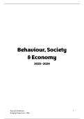 KU Leuven &ndash; Behaviour&comma; Society & Economy &lpar;HSA12AE&rpar; &ndash; Complete Summary