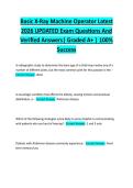 Basic X-Ray Machine Operator Latest  2026 UPDATED Exam Questions And  Verified Answers&vert; Graded A&plus; &vert; 100&percnt;  Success